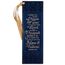 Christian Art Gifts Lesezeichen aus veganem Leder mit Aufschrift "I Know The Plans", inspirierender Bibelvers mit dunkelgoldenem Satinband und geprägtem Blumenmuster, Marineblau/Gold