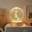 SGZIOO 3D Kristallkugel Nachtlicht, LED Glaskugel Lampe mit Jesus-Kreuz-Statue Gravierte Holzsockel, USB Glaskugel mit Licht, Beleuchtete Glaskugel für Souvenirs Inneneinrichtung Religiöse Geschenk