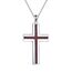 YFN Kreuz Halskette Sterling Silber Rote Koralle Kreuz Anhänger Schmuck Geschenke für Damen Herren Mädchen Jungen