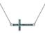 YFN Seitliches Kreuz Halskette Sterling Silber Türkis Kreuz Anhänger Schmuck Geschenke für Damen Herren Mädchen Jungen