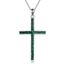YFN Kreuz Halskette Sterling Silber Grünes Malachit Kreuz Anhänger Religiöser Schmuck Geschenke für Damen Herren Mädchen Jungen