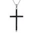 YFN Kreuz Halskette Sterling Silber Schwarz Turmalin Kreuz Anhänger Religiöser Schmuck Geschenke für Damen Herren Mädchen Jungen