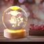 FUFRE Kristallkugel Nachtlicht, Betende 3D-glaskugel Mit Holzsockel,weihnachtsdeko Glaskugel Lampe, Jesus-Kreuz-moon-planeten, Religiöse Geschenke Für Die Inneneinrichtung (Rose)