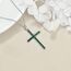 YFN Kreuz Halskette Sterling Silber Grünes Malachit Kreuz Anhänger Religiöser Schmuck Geschenke für Damen Herren Mädchen Jungen