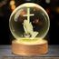SGZIOO 3D Kristallkugel Nachtlicht, LED Glaskugel Lampe mit Jesus-Kreuz-Statue Gravierte Holzsockel, USB Glaskugel mit Licht, Beleuchtete Glaskugel für Souvenirs Inneneinrichtung Religiöse Geschenk