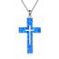 YFN Opal Kreuz Halskette Sterling Silber Kreuz Anhänger Schmuck Geschenke für Damen Herren Mädchen Jungen