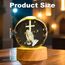 SGZIOO 3D Kristallkugel Nachtlicht, LED Glaskugel Lampe mit Jesus-Kreuz-Statue Gravierte Holzsockel, USB Glaskugel mit Licht, Beleuchtete Glaskugel für Souvenirs Inneneinrichtung Religiöse Geschenk