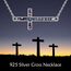 YFN Seitliches Kreuz Halskette Sterling Silber Abalone Schale Kreuz Anhänger Schmuck Geschenke für Damen Herren Mädchen Jungen