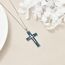 YFN Kreuz Halskette Sterling Silber Türkis Kreuz Anhänger Schmuck Geschenke für Damen Herren Mädchen Jungen
