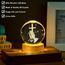 SGZIOO 3D Kristallkugel Nachtlicht, LED Glaskugel Lampe mit Jesus-Kreuz-Statue Gravierte Holzsockel, USB Glaskugel mit Licht, Beleuchtete Glaskugel für Souvenirs Inneneinrichtung Religiöse Geschenk