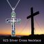 YFN Kreuz Halskette Sterling Silber Abalone Schale Kreuz Anhänger Religiöser Schmuck Geschenke für Damen Herren Mädchen Jungen