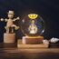 FUFRE Kristallkugel Nachtlicht, Betende 3D-glaskugel Mit Holzsockel,weihnachtsdeko Glaskugel Lampe, Jesus-Kreuz-moon-planeten, Religiöse Geschenke Für Die Inneneinrichtung (Unsere Liebe Frau)