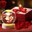 FUFRE Kristallkugel Nachtlicht, Betende 3D-glaskugel Mit Holzsockel,weihnachtsdeko Glaskugel Lampe, Jesus-Kreuz-moon-planeten, Religiöse Geschenke Für Die Inneneinrichtung (Rose)