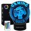 AIRUEEK 3D Led Gaming Lampe mit Farbwechsel 16 Farben LED-Tisch-Schreibtisch-Lampen, Gamer Deko Lampe die Schlafzimmer-Dekoration für Spiel Fans Kinder Herren Jungen und Mädchen Männer