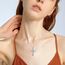 YFN Kreuz Halskette Sterling Silber Türkis Kreuz Anhänger Kette Schmuck Geschenke für Damen Herren