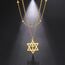 EUEAVAN Davidstern Halskette für Frauen Hexagramm Anhänger Halskette Amulett Symbo Jüdisch Israel Religiös David Schmuck Geschenk Frauen (Double Layered Kette Gold)