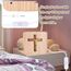 WIYETY Jesus Kreuz Nachtlicht: 3D Jesus Kreuz Religiöses Mini Nachtlicht, Kleine Tischlampe für Zimmer, Holzschnitzerei LED Nachtleuchte, USB-betriebener Warmweiß Licht, Beleuchtetes Geschenk