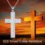 YFN Weiß Opal Kreuz Halskette Sterling Silber Kreuz Anhänger Schmuck Geschenke für Damen Herren