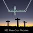 YFN Seitliches Kreuz Halskette Sterling Silber Türkis Kreuz Anhänger Schmuck Geschenke für Damen Herren Mädchen Jungen