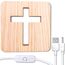 Jesus Kreuz Nachtlicht, 3D Jesus Kreuz Religiöses Mini Nachtlicht, 3D Holzschnitzerei LED Nachtleuchte, USB-betriebener Warmweiß Licht, Kleine Tischlampe für Zimmer, Heimdekoration,Ostergeschenke