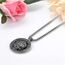 JewelryWe Herren Halskette Hexagramm Medaille: Edelstahl Vintage Davidstern Sternzeichen Amulett Medaille Runde Tag Anhänger mit Weizenkette Kette für Männer Silber