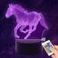 AIRUEEK Pferde Mädchen Geschenk, Pferde Spielzeug 3D Illusion Lampe Pferd mit Fernbedienung Nachtlicht Mädchen+ Touch 16 Farbwechsel + Zimmerdekor Geschenke