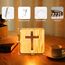 Jesus Kreuz Nachtlicht,Kreative Modellierung 3D Holzschnitzerei LED Nachtleuchte,USB-betriebener Warmweiß Licht Tischlampe Schlafzimmer Dekoration Holzlampe Beleuchtetes Geschenk Christen Religiös