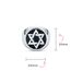 Bling Jewelry Personalisiere Große Religiöse Aussage Magen Judaic Hanukkah Davidstern Bar Mitzvah Runden Siegelring Für Männer Emaille Silber Ton Edelstahl Individuell Graviert