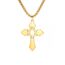 kkjoy Kreuz mit Davidstern Anhänger Halskette Ohrringe Schlüsselanhänger Edelstahl Hexagramm am Kreuz Gebetsamulett Schmuck für Frauen Männer (Halskette C (Kastenkette, 60cm)-Gold)
