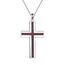 YFN Kreuz Halskette Sterling Silber Rote Koralle Kreuz Anhänger Schmuck Geschenke für Damen Herren Mädchen Jungen