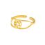 TEAMER Davidstern-Ring aus Edelstahl, verstellbar, Vintage-Fingerring, jüdischer Magen-Amulett-Schmuck für Frauen (Stil 3 – Gold)