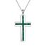 YFN Kreuz Halskette Sterling Silber Grüner Malachit Kreuz Anhänger Schmuck Geschenke für Damen Herren Mädchen Jungen