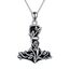 CUPENDA Thor Hammer Halskette Sterling Silber Mjolnir Baum des Lebens Anhänger mit Schwarzer Obsidian Nordic Wikinger Schmuck Geschenke für Damen