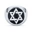 Bling Jewelry Personalisiere Große Religiöse Aussage Magen Judaic Hanukkah Davidstern Bar Mitzvah Runden Siegelring Für Männer Emaille Silber Ton Edelstahl Individuell Graviert
