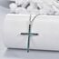 YFN Kreuz Halskette Sterling Silber Türkis Kreuz Anhänger Religiöser Schmuck Geschenke für Damen Herren Mädchen Jungen