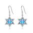 ABIGY David Stern Ohrringe 925 Sterling Silber Ohrringe Davidstern jüdisches Amulett Blaue Opal Ohrstecker Schmuck Geschenk für Männer Damen