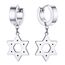 U7 Kleine Creolen mit Davidstern Anhänger Edelstahl Biker Gotik Hängeohrringe Punk Rock Huggie Kreolen Hoop Earrings Modeschmuck für Männer Frauen