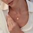 HANLI 14K Gold Vergoldet Halsketten Damen - Zarte Sonne Anhänger Kette mit Cubic Zirkonia für Frauen Mädchen Wasserfeste Hautverträglich Schmuck