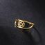 TEAMER Davidstern-Ring aus Edelstahl, verstellbar, Vintage-Fingerring, jüdischer Magen-Amulett-Schmuck für Frauen (Stil 3 – Gold)