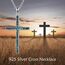 YFN Kreuz Halskette Sterling Silber Türkis Kreuz Anhänger Religiöser Schmuck Geschenke für Damen Herren Mädchen Jungen