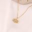 HANLI 14K Gold Vergoldet Halsketten Damen - Zarte Lotus Anhänger Kette mit Cubic Zirkonia für Frauen Mädchen Wasserfeste Hautverträglich Schmuck