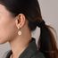 U7 Kleine Creolen mit Davidstern Anhänger Edelstahl Biker Gotik Hängeohrringe Punk Rock Huggie Kreolen Hoop Earrings Modeschmuck für Männer Frauen