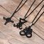 XUANPAI 3 Stück Satanismus Schmuck Leviathan Kreuz Halskette Siegel von Luzifer Umgekehrtes Kreuz Davidstern Halsketten Church of Satan Wiccan Amulett Schmuck für Männer Frauen,Schwarz