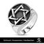 Autiga Edelstahl Ring Herren Davidstern Biker Hexagramm Gothic Massiv Silber-schwarz 64 - Ø 20,57 mm