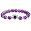 mookaitedecor Davidstern Heilstein Armband für Unisex, 16cm elastisch, Amethyst Hexagramm Edelstein Perlen Charm Stretch Armband