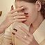 UNIFT Davidstern Jüdischen Hebräischen Ring für Frauen Männer Edelstahl Einfache Hexagramm Mit Hebräischen Chai Segen Offene Ringe Schmuck Chanukka Geschenke, One Size, Edelstahl, Kein Edelstein