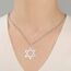 VASSAGO Davidstern-Anhänger Halskette Salomon, sechszackiger Stern, Talisman, Edelstahl, Hexagramm, jüdischer Israel-Schmuck für Herren, Einstellbar, Edelstahl, Kein Edelstein