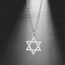 VASSAGO Davidstern Anhänger Halskette Salomon Sechsspitzer Stern Talisman Edelstahl Hexagramm jüdischer Israel Schmuck für Männer (Silber-CZ)