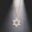 VASSAGO Davidstern Anhänger Halskette Salomon Sechsspitzer Stern Talisman Edelstahl Hexagramm jüdischer Israel Schmuck für Männer (Gold-CZ)