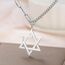 VASSAGO Davidstern-Anhänger Halskette Salomon, sechszackiger Stern, Talisman, Edelstahl, Hexagramm, jüdischer Israel-Schmuck für Herren, Einstellbar, Edelstahl, Kein Edelstein